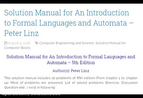 peter linz solution manual