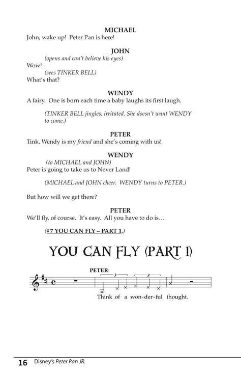 Peter Pan Jr Script Song