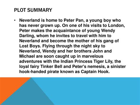 Peter Pan Plot Summary