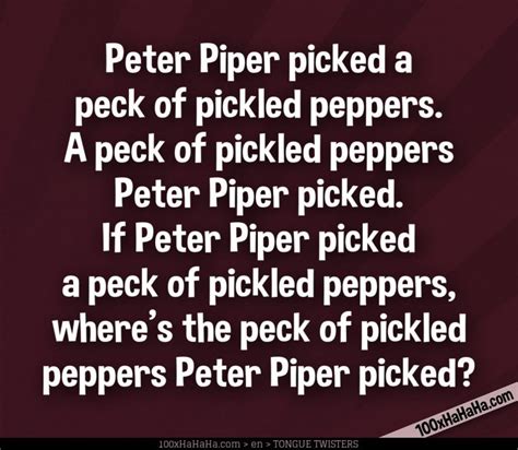 Peter Piper Wikipedia Peter Piper Picked A Pepper Poem - Peter Piper Picked A Pepper Poem