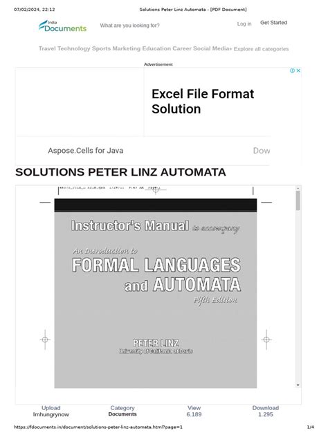 Download Peter Linz Automata Solution Pdf Manttx 