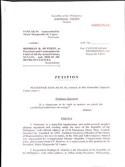 Petition For Certiorari