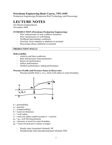 Petroleum Production Engineering Lecture Notes