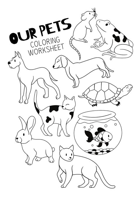 Pets Coloring Printable Worksheets For Kids Kidpid Pet Coloring Pages For Preschoolers - Pet Coloring Pages For Preschoolers