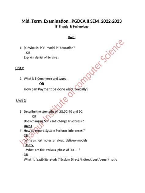 Pgdca Question Paper For 2nd Sem Mcu