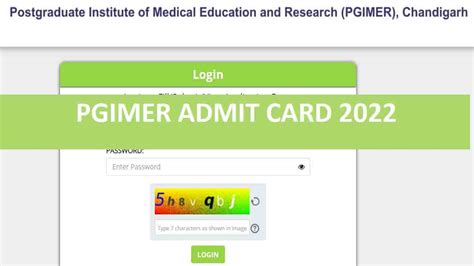 Pgimer Admit Card