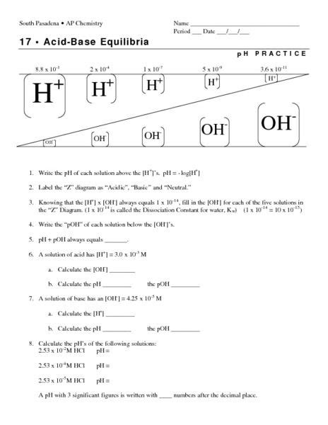 Ph And Titrations Worksheet Chemistry Libretexts Ph Worksheet 1 - Ph Worksheet 1