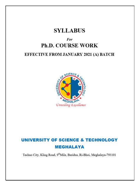 Ph D Course Work Syllabus Paper I Research Methodology In