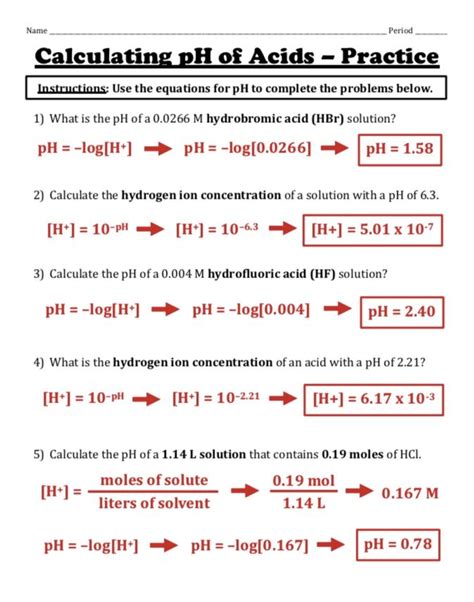 Download Ph And Poh Calculations Answer Key 
