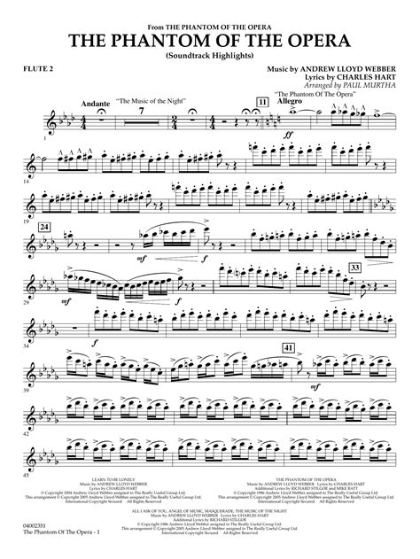 phantom of the opera music score