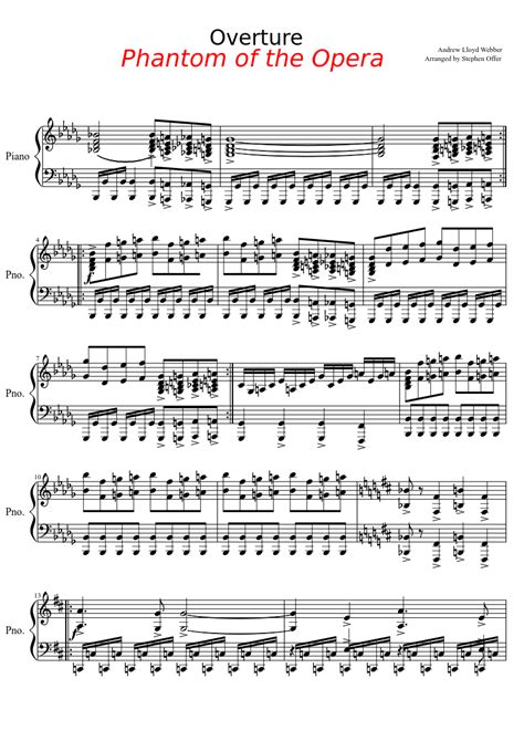 phantom of the opera overture score pdf