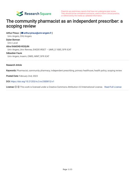 Pharmacist Integration Scoping Review
