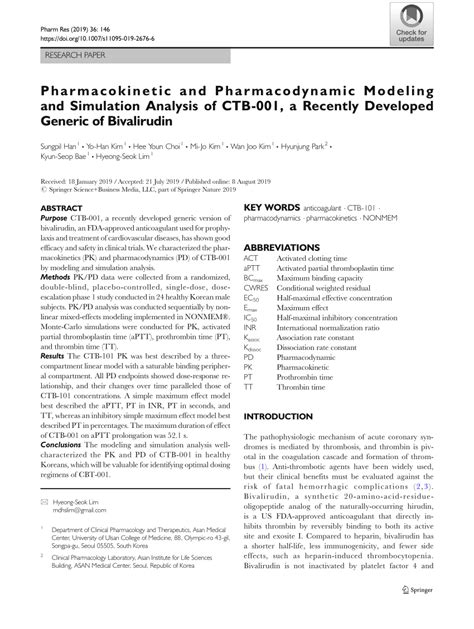 Full Download Pharmacokinetic And Pharmacodynamic Modeling Simulation 