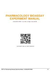 Read Pharmacology Bioassay Experiment Manual 