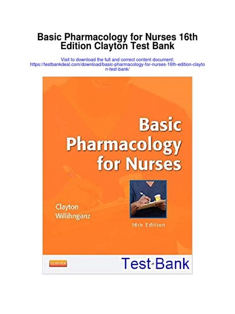 Download Pharmacology For Nurses 16Th Edition Test Bank File Type Pdf 