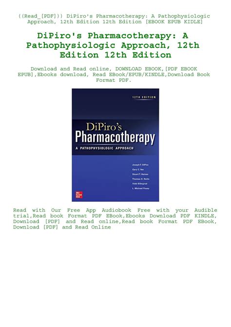 pharmacotherapy a pathophysiologic approach 12th edition
