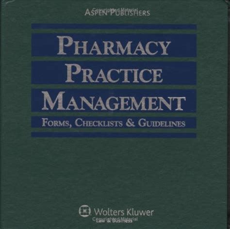 Pharmacy Practice Management Forms Checklists Guidelines