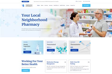 pharmacy website template