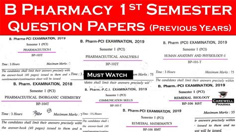 Read Pharmacy First Year Tests Question Papers 
