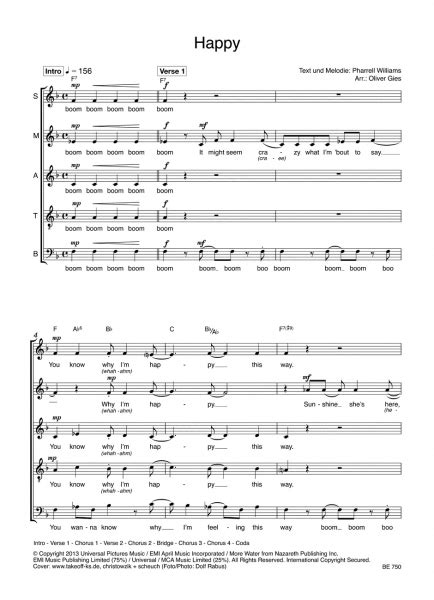 Pharrell Williams Happy Satb