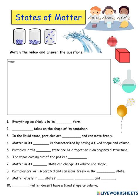 Phases Of Matter Interactive Worksheet Live Worksheets Phases Of Matter Worksheet Answers - Phases Of Matter Worksheet Answers
