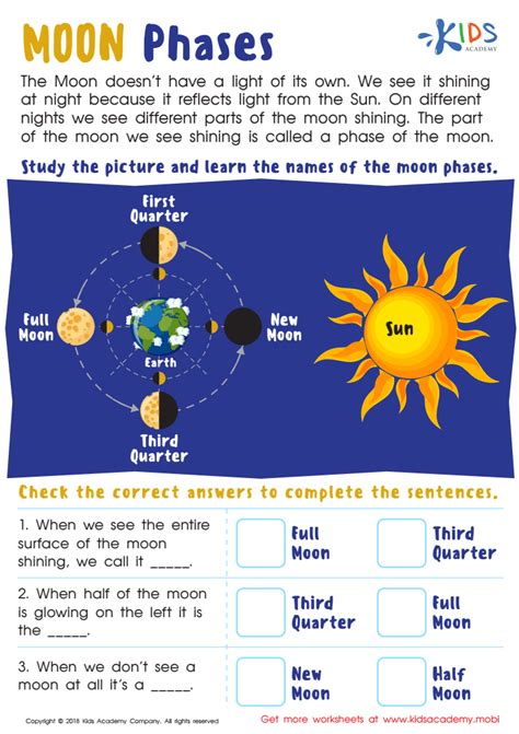 Phases Of The Moon Comprehension Worksheet Teach Starter Phases Of The Moon Reading Comprehension - Phases Of The Moon Reading Comprehension