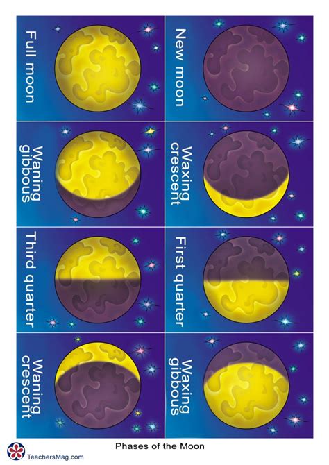 Phases Of The Moon Printables For Fun Projects 8 Phases Of The Moon Printable - 8 Phases Of The Moon Printable