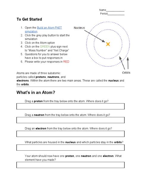 Phet Build An Atom Worksheet Answers