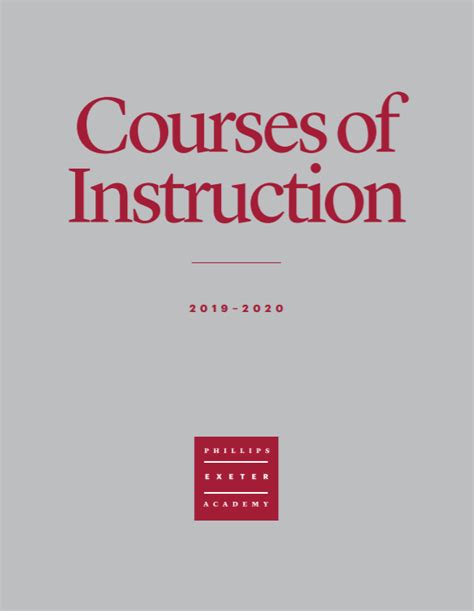 Phillips Exeter Courses Of Instruction