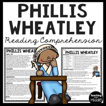 Phillis Wheatley Reading Comprehension Worksheet Edhelper Phillis Wheatley Worksheet - Phillis Wheatley Worksheet