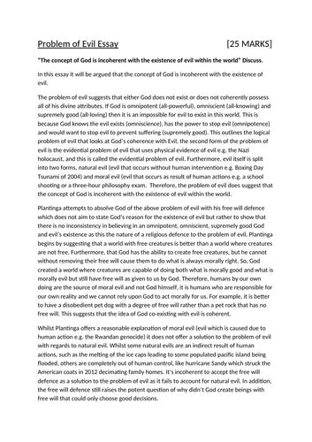 Philosophy The Problem Of Evil