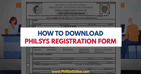 philsys registration form form no 1