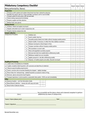 phlebotomy competency form