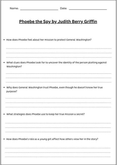 phoebe the spy questions