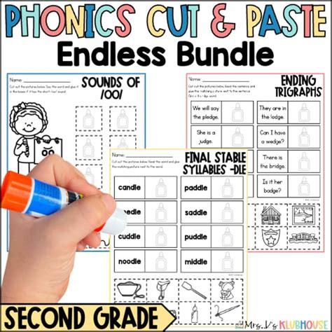 phonics cut and paste second grade