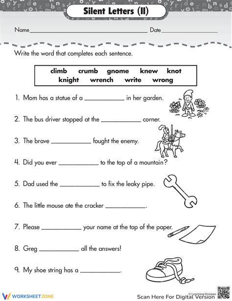 Phonics Review More Silent Letters Worksheets 99worksheets Silent Consonant Worksheet - Silent Consonant Worksheet