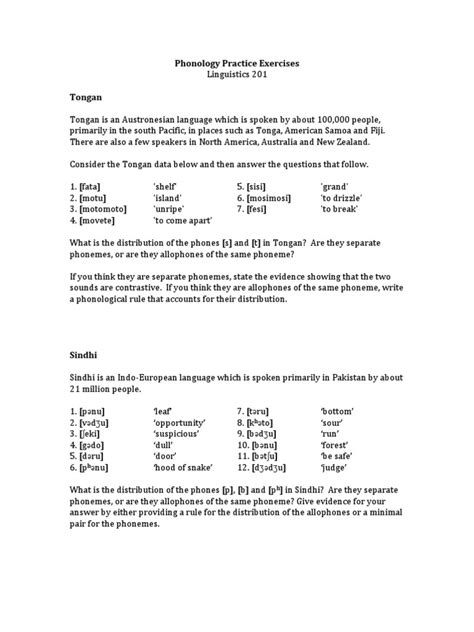 Full Download Phonology Practice Problems With Answers 