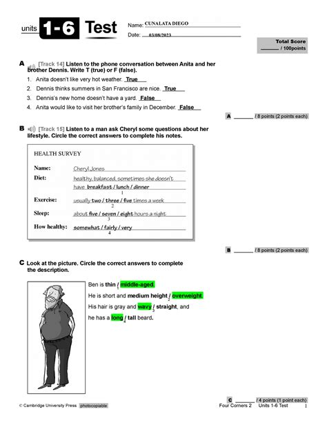 Photocopiable Progress Test 1 Units 1 3