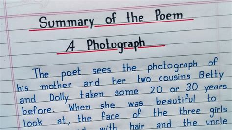 Photograph Class 11 Summary