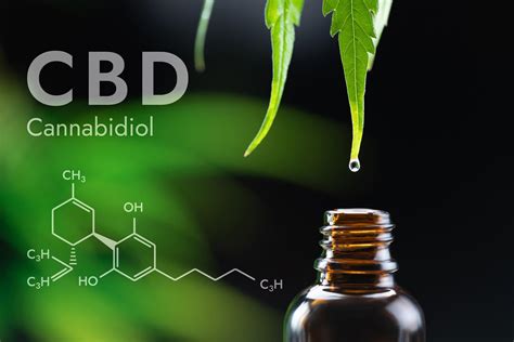 feuille cannabis flacon huile CBD formule chimique
