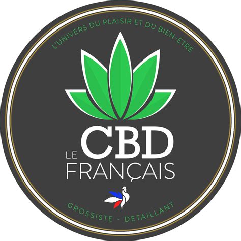 logo rond feuille verte CBD Français sur fond noir