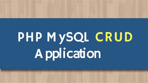 Php Mysql Crud Application Tutorial Republic