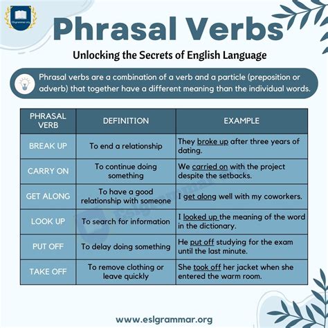 phrasal verbs - What