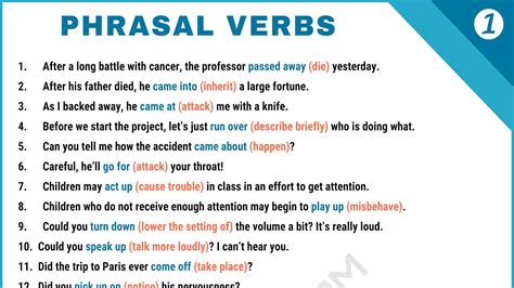 Phrasal Verbs Ejemplos