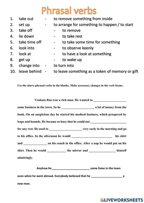 Phrasal Verbs Exercise