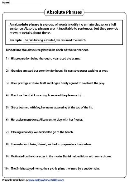 Phrase Worksheets Tutoring Hour Phrases Practice Worksheet - Phrases Practice Worksheet
