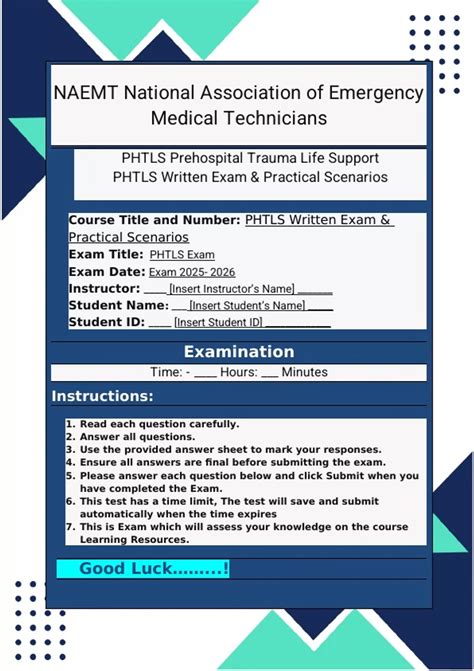 Phtls 7th Edition Post Test Questions