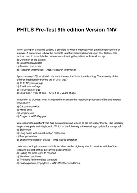 Read Phtls 7Th Edition Answer Key 
