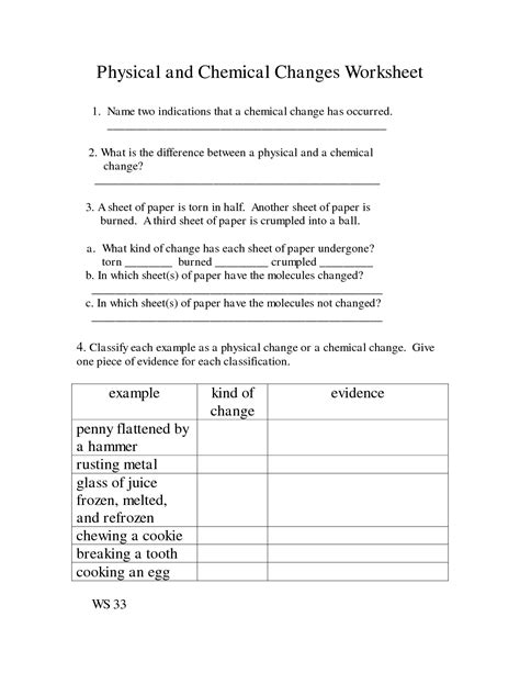 Physical Chemical Properties Worksheet   Chemistry 201 Physical And Chemical Properties And Changes - Physical Chemical Properties Worksheet