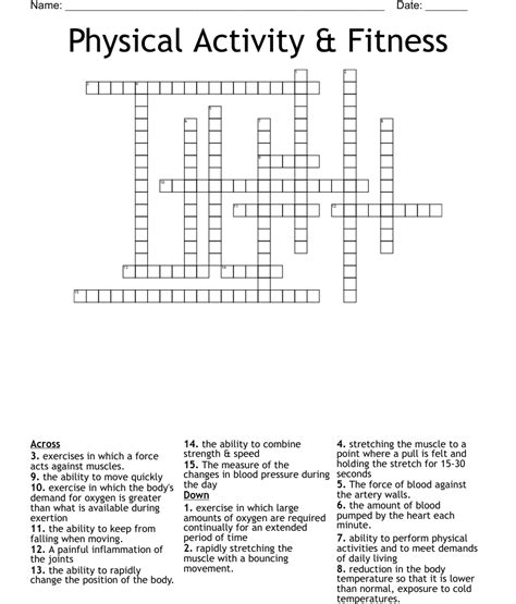 Physical Education 14 Crossword Answer Key   Physical Education Crossword Labs - Physical Education 14 Crossword Answer Key